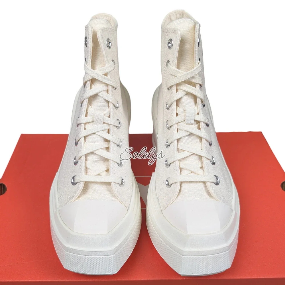 Converse Women’s High-Top Platform Sneakers in Off-White - Picture 2 of 8